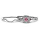 1 - Yesenia Prima Rhodolite Garnet and Diamond Halo Bridal Set Ring 