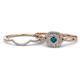 1 - Yesenia Prima London Blue Topaz and Diamond Halo Bridal Set Ring 