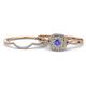 1 - Yesenia Prima Tanzanite and Diamond Halo Bridal Set Ring 