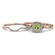 1 - Yesenia Prima Peridot and Diamond Halo Bridal Set Ring 