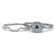 1 - Yesenia Prima Blue and White Diamond Halo Bridal Set Ring 