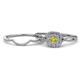 1 - Yesenia Prima Yellow and White Diamond Halo Bridal Set Ring 