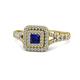 1 - Zinnia Prima Blue Sapphire and Diamond Double Halo Engagement Ring 