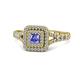 1 - Zinnia Prima Tanzanite and Diamond Double Halo Engagement Ring 