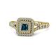 1 - Zinnia Prima Blue and White Diamond Double Halo Engagement Ring 