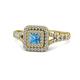 1 - Zinnia Prima Blue Topaz and Diamond Double Halo Engagement Ring 
