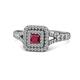 1 - Zinnia Prima Ruby and Diamond Double Halo Engagement Ring 