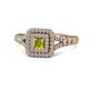 1 - Zinnia Prima Yellow and White Diamond Double Halo Engagement Ring 