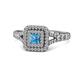 1 - Zinnia Prima Blue Topaz and Diamond Double Halo Engagement Ring 