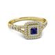 2 - Zinnia Prima Blue Sapphire and Diamond Double Halo Engagement Ring 
