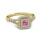 2 - Zinnia Prima Pink Sapphire and Diamond Double Halo Engagement Ring 