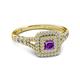 2 - Zinnia Prima Amethyst and Diamond Double Halo Engagement Ring 