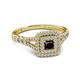 2 - Zinnia Prima Red Garnet and Diamond Double Halo Engagement Ring 