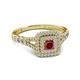 2 - Zinnia Prima Ruby and Diamond Double Halo Engagement Ring 