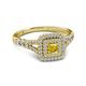 2 - Zinnia Prima Yellow Sapphire and Diamond Double Halo Engagement Ring 
