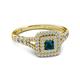 2 - Zinnia Prima London Blue Topaz and Diamond Double Halo Engagement Ring 