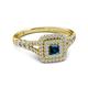 2 - Zinnia Prima Blue and White Diamond Double Halo Engagement Ring 