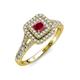 3 - Zinnia Prima Rhodolite Garnet and Diamond Double Halo Engagement Ring 