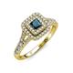 3 - Zinnia Prima Blue and White Diamond Double Halo Engagement Ring 
