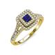 3 - Zinnia Prima Blue Sapphire and Diamond Double Halo Engagement Ring 