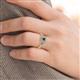 5 - Zinnia Prima Blue and White Diamond Double Halo Engagement Ring 