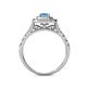 4 - Zinnia Prima Blue Topaz and Diamond Double Halo Engagement Ring 