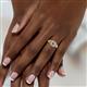 3 - Zinnia Prima Amethyst and Diamond Double Halo Bridal Set Ring 