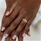 3 - Zinnia Prima Diamond and Lab Created Alexandrite Double Halo Bridal Set Ring 