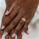 3 - Zinnia Prima Pink Sapphire and Diamond Double Halo Bridal Set Ring 