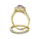 5 - Zinnia Prima Amethyst and Diamond Double Halo Bridal Set Ring 
