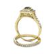 5 - Zinnia Prima Diamond and Lab Created Alexandrite Double Halo Bridal Set Ring 