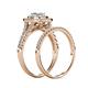 6 - Zinnia Prima Aquamarine and Diamond Double Halo Bridal Set Ring 