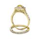 5 - Zinnia Prima Citrine and Diamond Double Halo Bridal Set Ring 