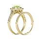6 - Zinnia Prima Peridot and Diamond Double Halo Bridal Set Ring 
