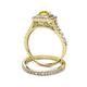 5 - Zinnia Prima Yellow Sapphire and Diamond Double Halo Bridal Set Ring 