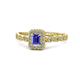 1 - Gloria Prima Emerald Cut Tanzanite and Diamond Halo Engagement Ring 