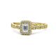 1 - Gloria Prima Emerald Cut Diamond Halo Engagement Ring 