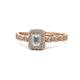 1 - Gloria Prima Emerald Cut Diamond Halo Engagement Ring 