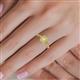 3 - Gloria Prima Emerald Cut Yellow Sapphire and Diamond Halo Engagement Ring 