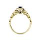 7 - Gloria Prima Emerald Cut Blue Sapphire and Diamond Halo Engagement Ring 
