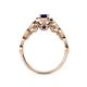 7 - Gloria Prima Emerald Cut Blue Sapphire and Diamond Halo Engagement Ring 