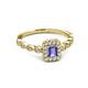 5 - Gloria Prima Emerald Cut Tanzanite and Diamond Halo Engagement Ring 
