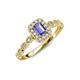 6 - Gloria Prima Emerald Cut Tanzanite and Diamond Halo Engagement Ring 