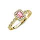 6 - Gloria Prima Emerald Cut Pink Tourmaline and Diamond Halo Engagement Ring 