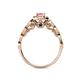 7 - Gloria Prima Emerald Cut Pink Tourmaline and Diamond Halo Engagement Ring 
