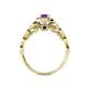 7 - Gloria Prima Emerald Cut Amethyst and Diamond Halo Engagement Ring 
