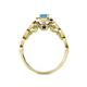 7 - Gloria Prima Emerald Cut Blue Topaz and Diamond Halo Engagement Ring 