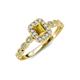 6 - Gloria Prima Emerald Cut Citrine and Diamond Halo Engagement Ring 