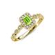 6 - Gloria Prima Emerald Cut Peridot and Diamond Halo Engagement Ring 