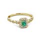 5 - Gloria Prima Emerald Cut Emerald and Diamond Halo Engagement Ring 